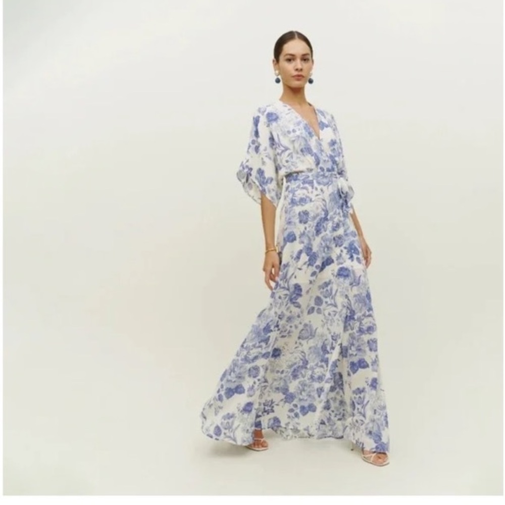 Reformation Blue and White Floral Maxi Dress